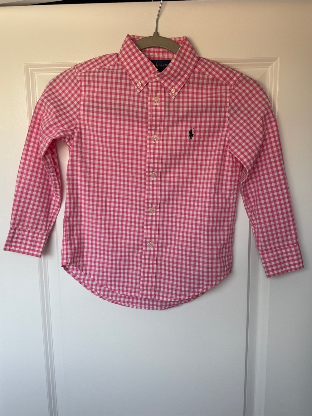 Polo by Ralph Lauren Pink Gingham Button-Down Shirt - Kids Size 5